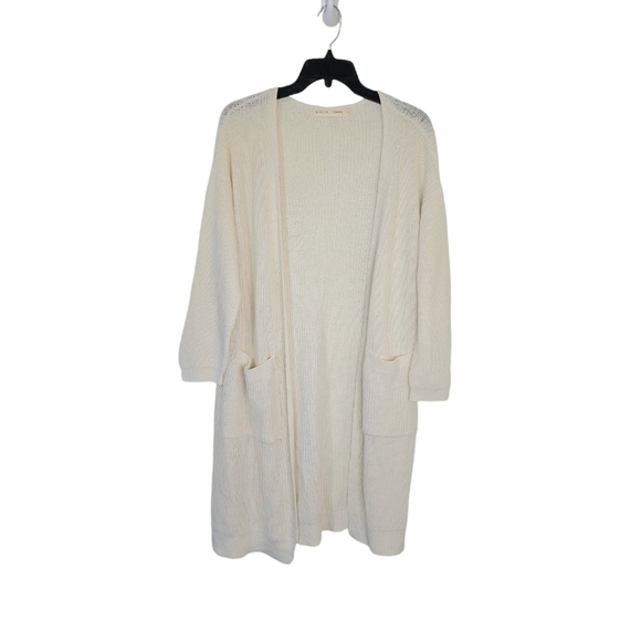 Hirsch + Timber Ivory Linen Blend Knit Cardigan Women's Large NWOT - Picture 1 of 9